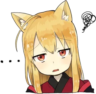 😒 Anime, Garota raposa, Mangá, Ilustração, Personagem, Arte digital whatsapp sticker