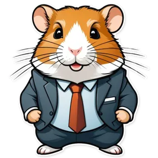 😤 criceto, abito, cravatta, affari, animale, roditore, cartone animato telegram sticker