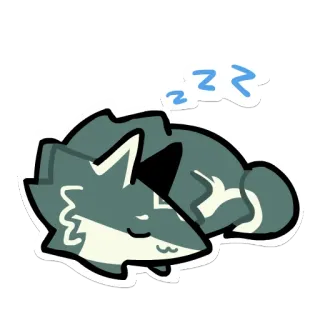 😴 sleeping, animal, sticker, cartoon, cute, wolf telegram sticker