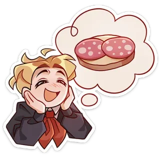 🥪 sticker, cartoon, sandwich, dream, food, thought, happy telegram sticker