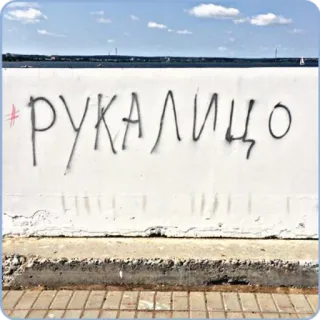 🤦‍♀ рукалицо Graffiti, Pared, Ruso, Palabrota whatsapp sticker