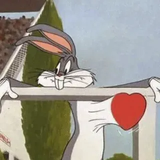 ❤️ Bugs Bunny Dessin animé, Coeur, Amour, Drôle, Personnage telegram sticker
