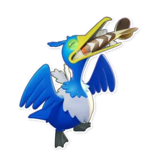 ⚔️ Cramorant Pokémon Cramorant, Pokémon, oiseau, bleu, blanc, poisson telegram sticker