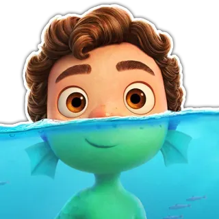 🙂 Luca Luca, Disney, Pixar, Seemonster, Animationsfilm, Zeichentrickfilm, Unterwasser telegram sticker