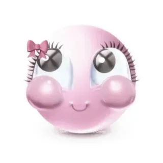 ❤ Emoji, Kawaii, Dễ thương, Mặt, Hồng, Nơ, Mắt, Cười telegram sticker