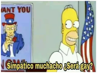 👨‍❤️‍👨 Homer Simpson The Simpsons Simpático muchacho ¿Será gay? homer simpson, uncle sam, simpsons, cartoon, spanish, meme, funny telegram sticker