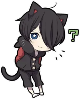 ❓ 고양이, 애니메이션, 치비, 물음표, 귀여운, 만화 telegram sticker