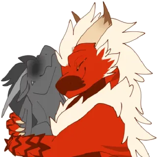 ❤ กอด, แสดงความรัก, อบอุ่น, การ์ตูน, แฟนตาซี, เป็นมิตร telegram sticker