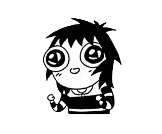 😁 Anime, Desenho animado, Fofo, Adesivo, Preto e branco telegram sticker