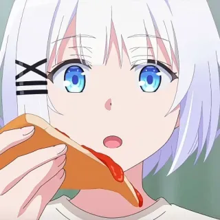 🍁 Anime, Garota, Sanduíche, Comendo, Fofa telegram sticker