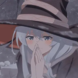 🎐 Anime, Bruxa, Menina, Chapéu, Fofo, Magia, Fantasia telegram sticker