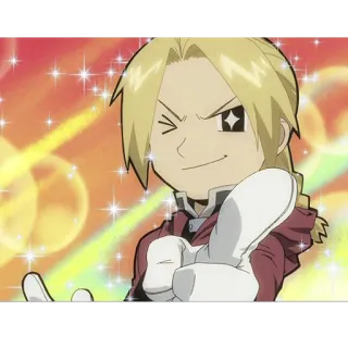 🫵 Edward Elric Fullmetal Alchemist anime, manga, Edward Elric, Fullmetal Alchemist, chibi, cartoon telegram sticker
