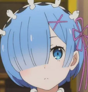 😕 Rem Re:Zero anime, character, rem, re:zero telegram sticker