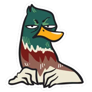 😑 bebek, kartun, binatang, burung, lucu, stiker telegram sticker