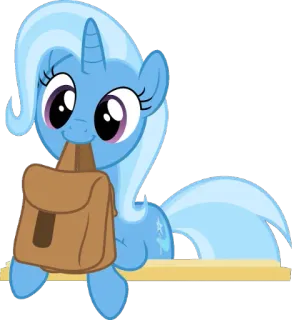 😀 Trixie Lulamoon My Little Pony pony, dibujos animados, animal, azul, Trixie Lulamoon, mochila telegram sticker