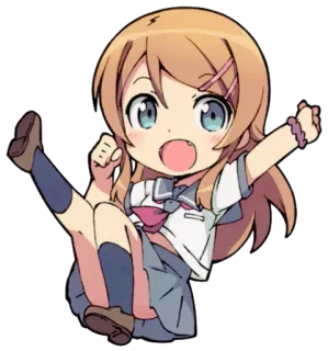 😃 anime girl, chibi, cute, school uniform, cartoon telegram sticker