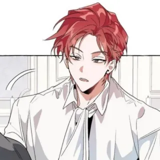 🗑 anime, manga, character, manhwa, red hair, handsome telegram sticker
