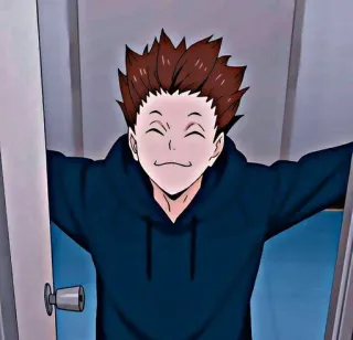 😊 Tetsurō Kuroo Haikyuu!! anime, haikyuu, tetsuro kuroo, character, hoodie telegram sticker