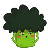 😳 บรอกโคลี, ผัก, อาหาร, การ์ตูน, น่ารัก, ตลก, สุขภาพ whatsapp sticker