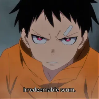 🤢 Irredeemable scum. Anime, Insulte, Ordure, Colère, Personnage, Manga telegram sticker