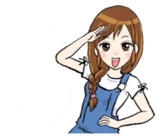 👮 cartoon, girl, anime, salute, animation telegram sticker