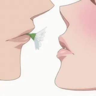 👄 pocałunek, kwiat, usta, romans, miłość, para, uczucie whatsapp sticker