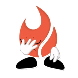 🤦‍♂️ feu, dessin animé, flamme, personnage, emoji, triste, facepalm telegram sticker