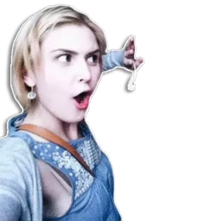 🙋 mujer, impactada, retrato, persona, sorprendida, rubia, cara telegram sticker