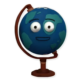 🌎 地球儀, 地球, 惑星, 世界, 漫画, キャラクター, 地理, 教育 telegram sticker