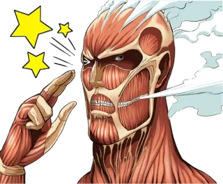 🌈 Attack on Titan Anime, Titã, Ataque dos Titãs, Titã Colossal, Monstro, Bravo, Violência telegram sticker