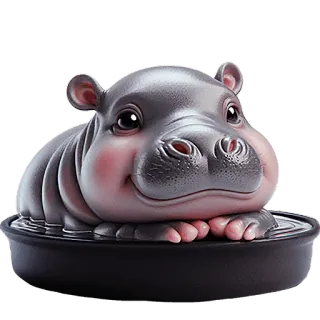 ☺️ hippo, cute, animal, cartoon, baby, illustration telegram sticker