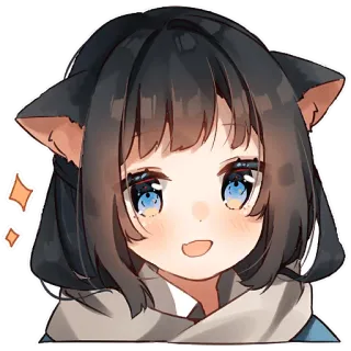 😄 アニメ, 女の子, 猫耳, かわいい, カワイイ telegram sticker