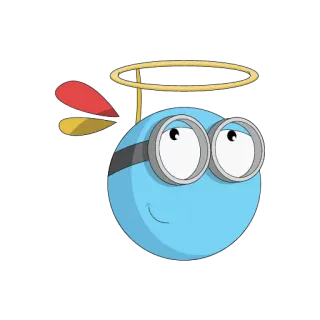 😇 cartone animato, personaggio, bizzarro, divertente, carino, sciocco telegram sticker