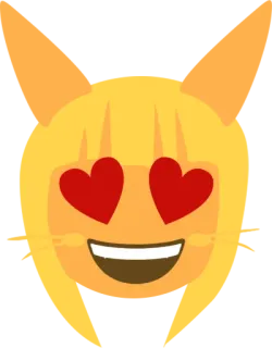 😍 Emoji, Amour, Coeur dans les yeux, Cheveux blonds, Joyeux telegram sticker