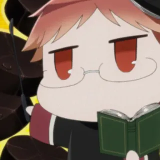😃 Anime, Boek, Cartoon, Bril, Personage whatsapp sticker
