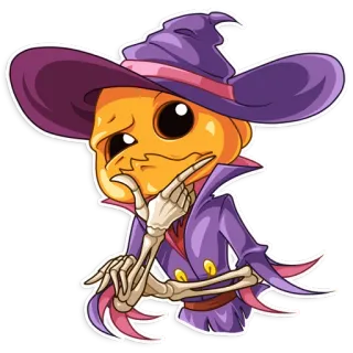🤔 カボチャ, ハロウィン, 魔女, 秋, 怖い, 漫画, 魔法 telegram sticker