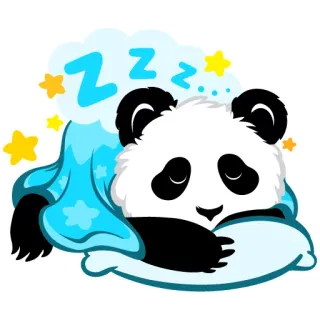 😴 ZZZ panda, śpiący, zzz, słodki, zwierzę, kreskówka telegram sticker