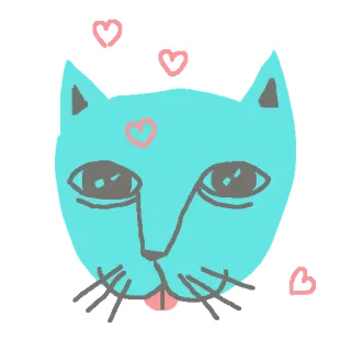 😍 Katze, Aufkleber, Herzen, süß, Tier, Cartoon whatsapp sticker