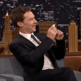 🥢 Benedict Cumberbatch aktor, celebryta, mężczyzna, garnitur, talk show telegram sticker