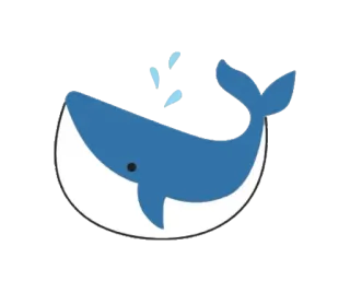 🐳 кит, океан, животное, море, млекопитающее, мультфильм telegram sticker