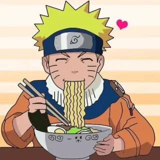 🕸️ Naruto anime, ramen, naruto, character, eating, bowl, noodles telegram sticker