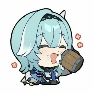 😎 Eula Genshin Impact Anime, Cartone animato, Bere, Personaggio, Genshin Impact, Eula, Carino telegram sticker