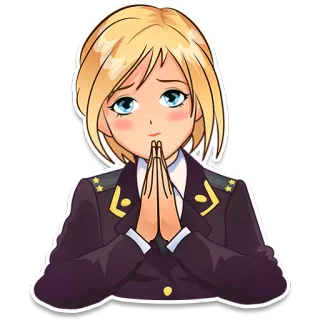 🙏 uniforme militare, stile anime, ufficiale, serio, triste whatsapp sticker