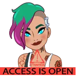 😉 ATTENTION
ACCESS IS OPEN cartoon, warning, attention, access, open, character, red telegram sticker