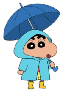 ☔️ Shinchan Anime, Dessin animé, Parapluie, Pluie, Mignon, Shinchan telegram sticker