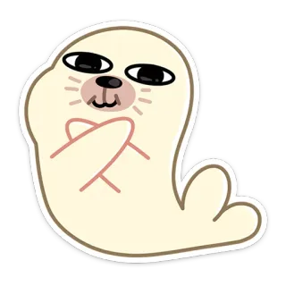 💋 foca, carino, animale, cartone animato telegram sticker