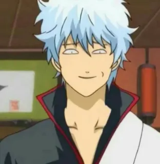 🍧 Gintoki Sakata Gintama 애니메이션, 만화, 긴타마, 사카타 긴토키, 캐릭터, 웃는 telegram sticker