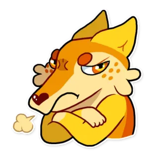 😤 Cartone animato, Arrabbiato, Cane, Volpe, Animale domestico, Animale, Espressione telegram sticker
