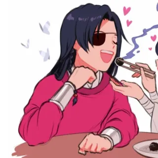 🥰 Аниме, Еда, Повязка, Персонаж, Азиатский whatsapp sticker
