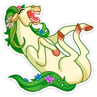 😱 cheval, animal, dessin animé, autocollant, rire, joyeux telegram sticker